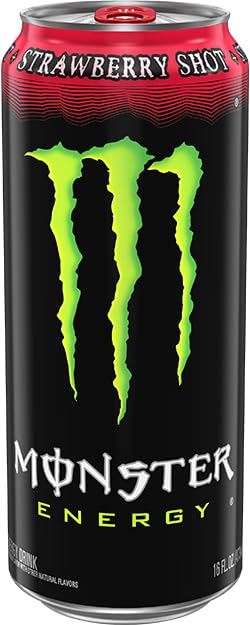 Hand holding Monster 16oz can for size comparison and convenient portability