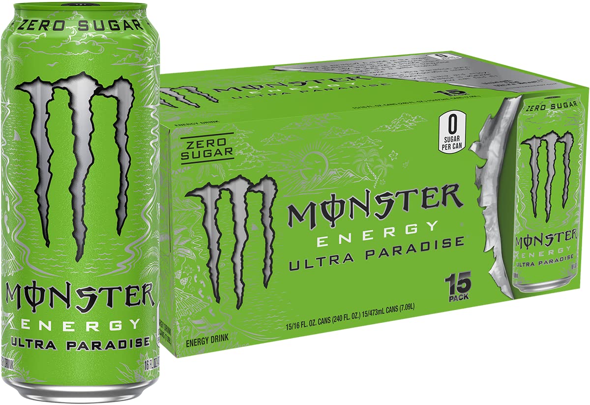 Monster Ultra Paradise front can showing tropical branding and crisp appeal