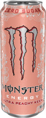 Monster Ultra Peachy Keen close-up of can texture highlighting label clarity and benefit