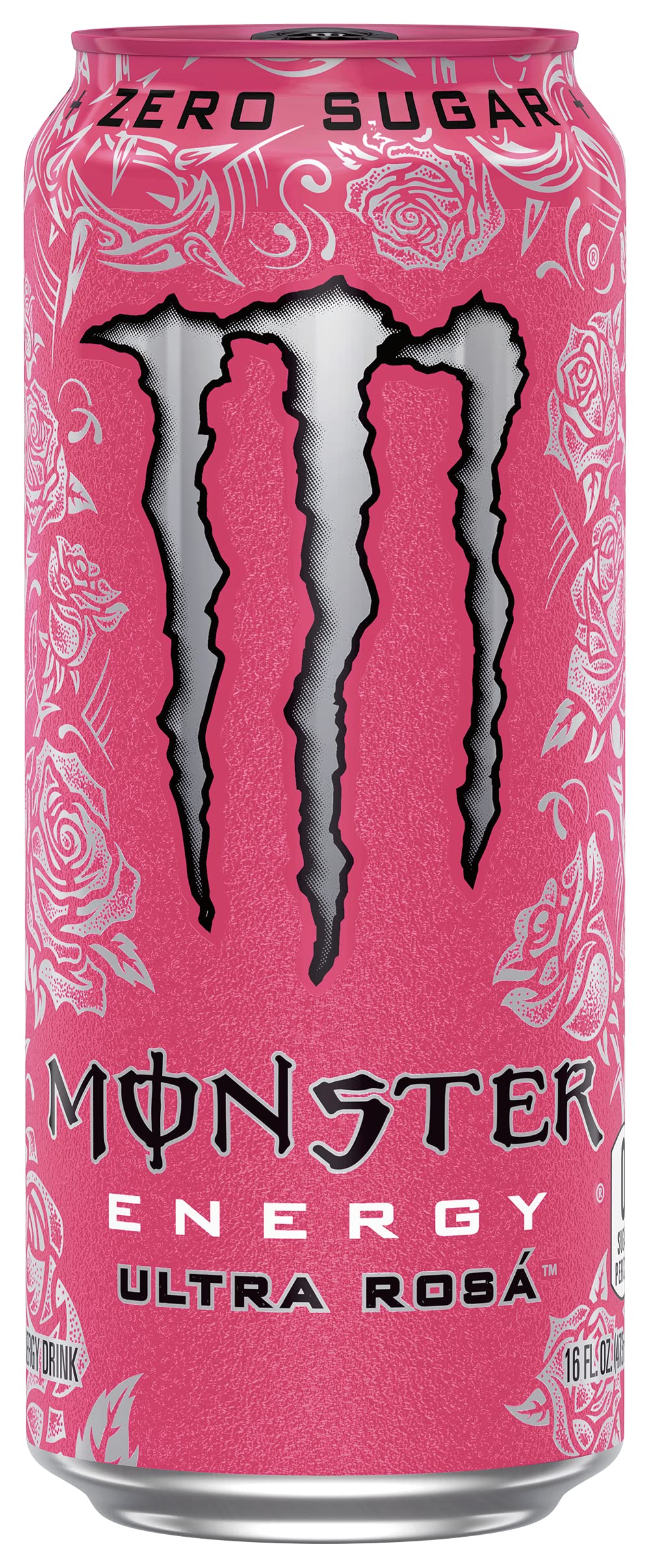 Monster Ultra Rosa close-up of the can top and texture highlighting freshness