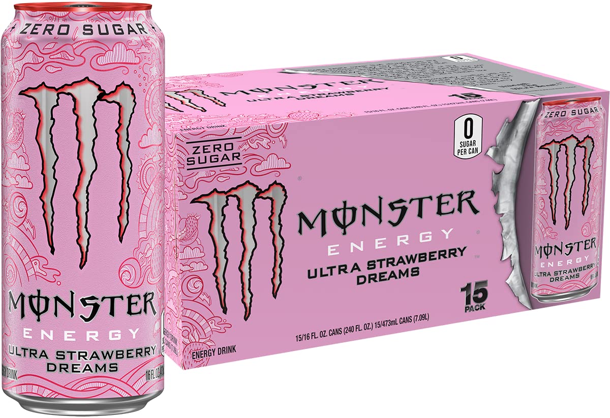 Monster Ultra Strawberry Dreams front can showing branding and flavor