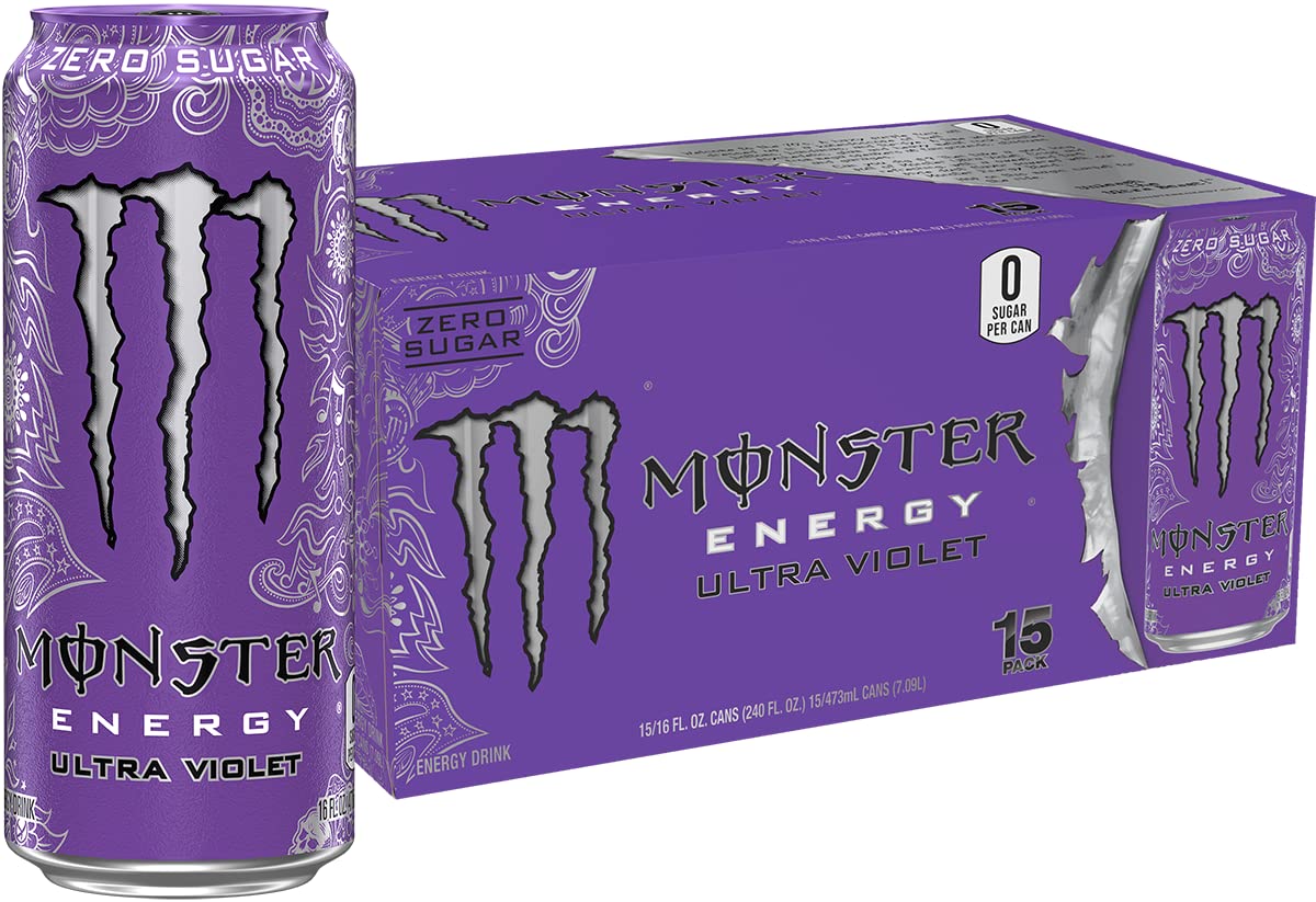Monster Ultra Violet front can view showing purple branding and bold flavor benefit
