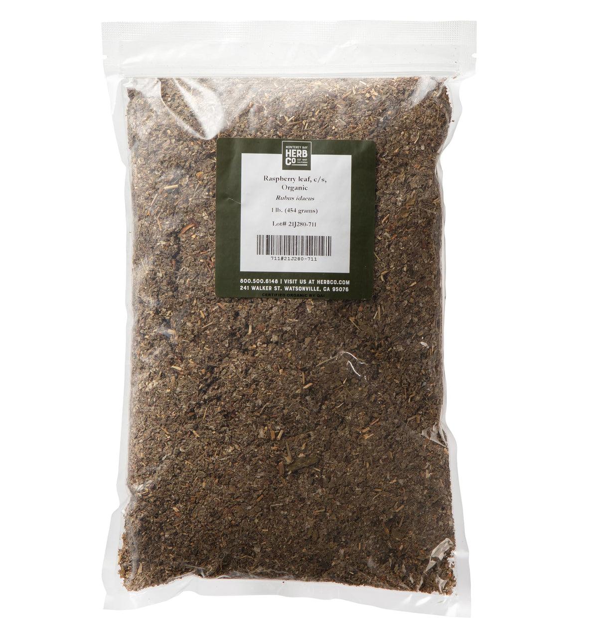 MONTEREY BAY HERB CO front packaging showing 1 lb bag for storage benefit