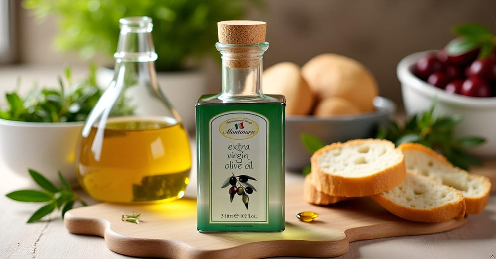 MONTINARO pouring action over salad, adding bold flavor and peppery finish