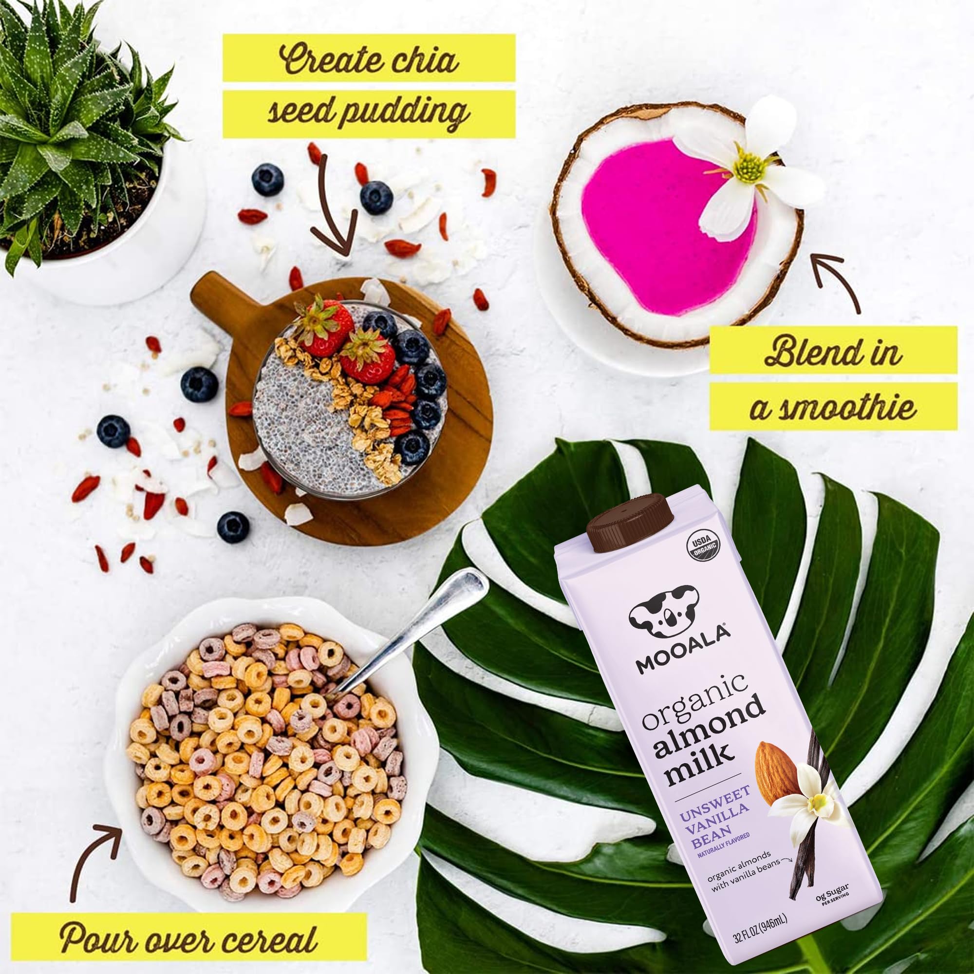 Mooala cartons on pantry shelf demonstrating long-term storage benefit