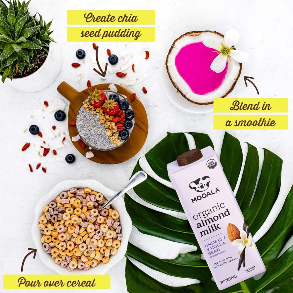 Mooala cartons on pantry shelf demonstrating long-term storage benefit