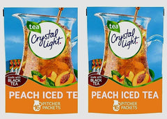 MOOCHI front packaging of Crystal Peach iced tea showing convenient pitcher packets and serving suggestion