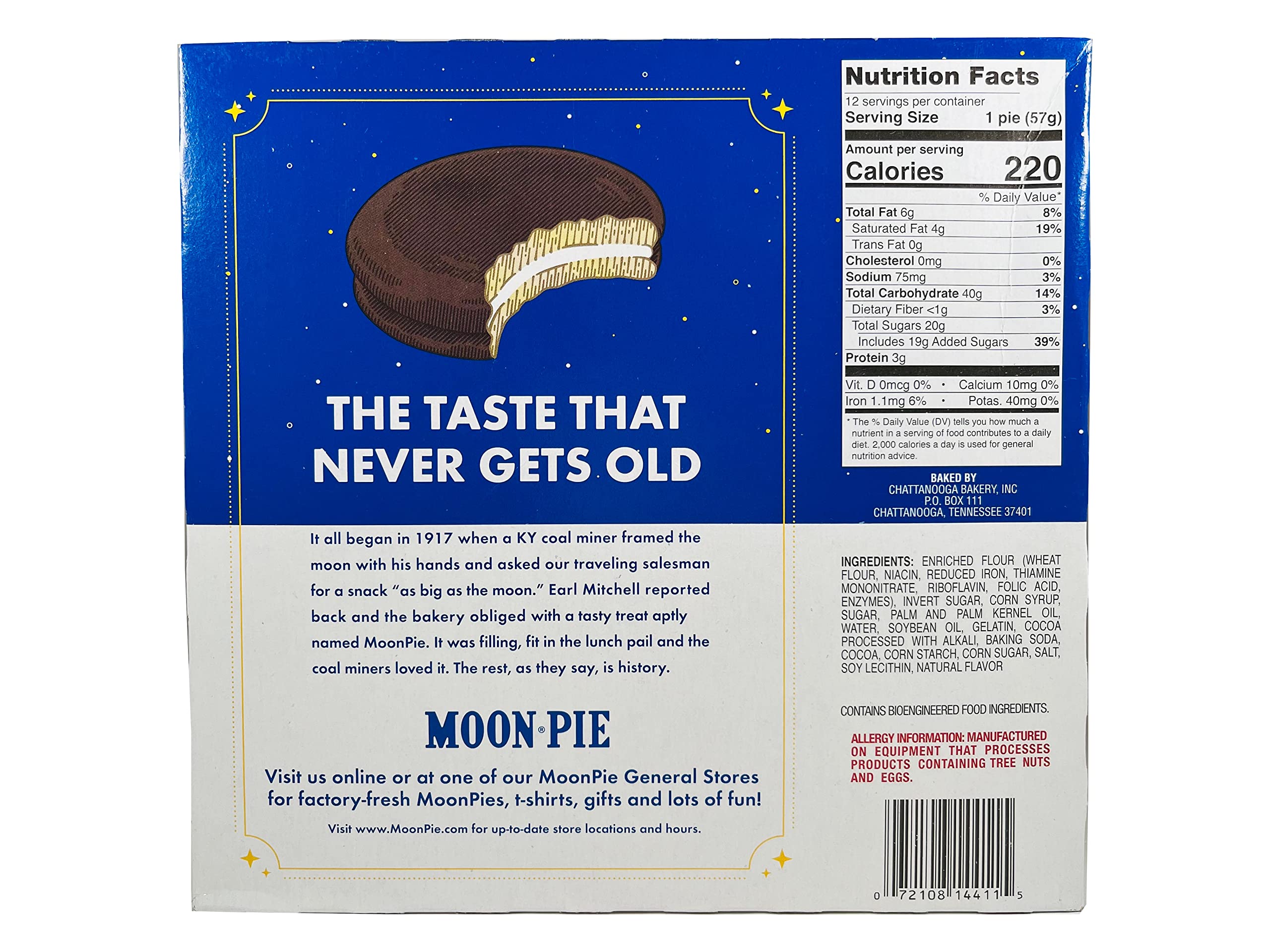 Moon Pie cross-section close-up revealing marshmallow center and chocolate coating benefit