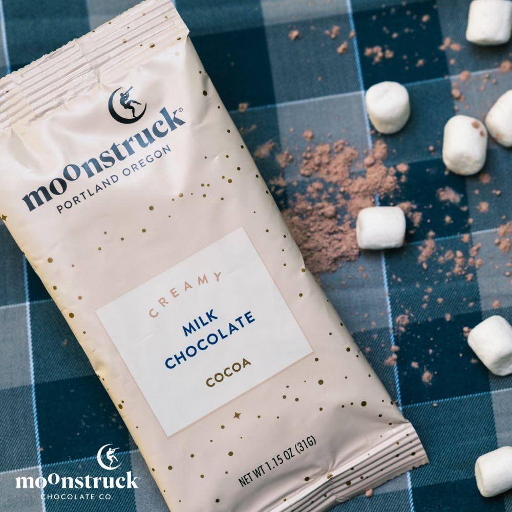 Moonstruck hot chocolate in cozy setting emphasizing comfort and portability