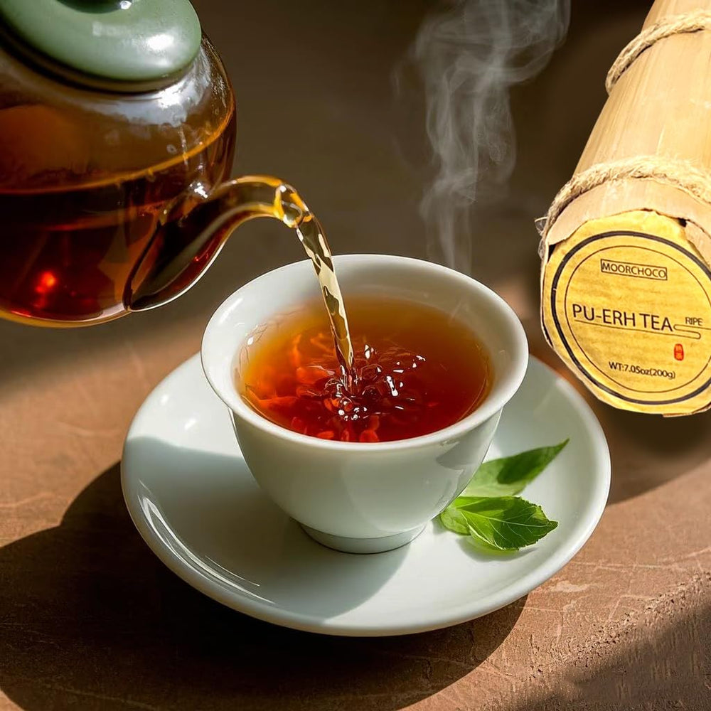 MOORCHOCO leaf compression detail showing aged texture and handcrafted appearance
