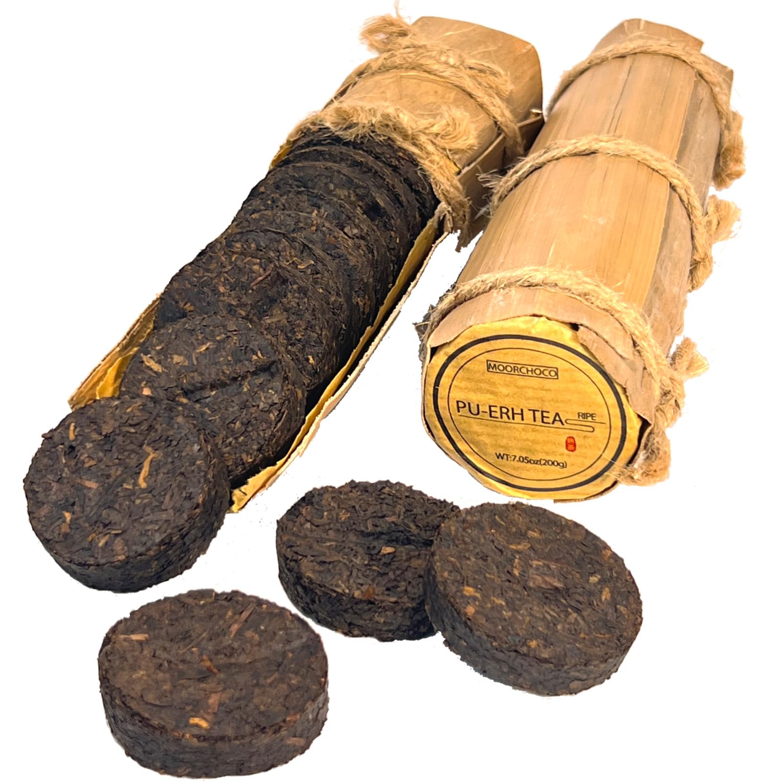 MOORCHOCO front packaging bamboo tube showing traditional protection and portability