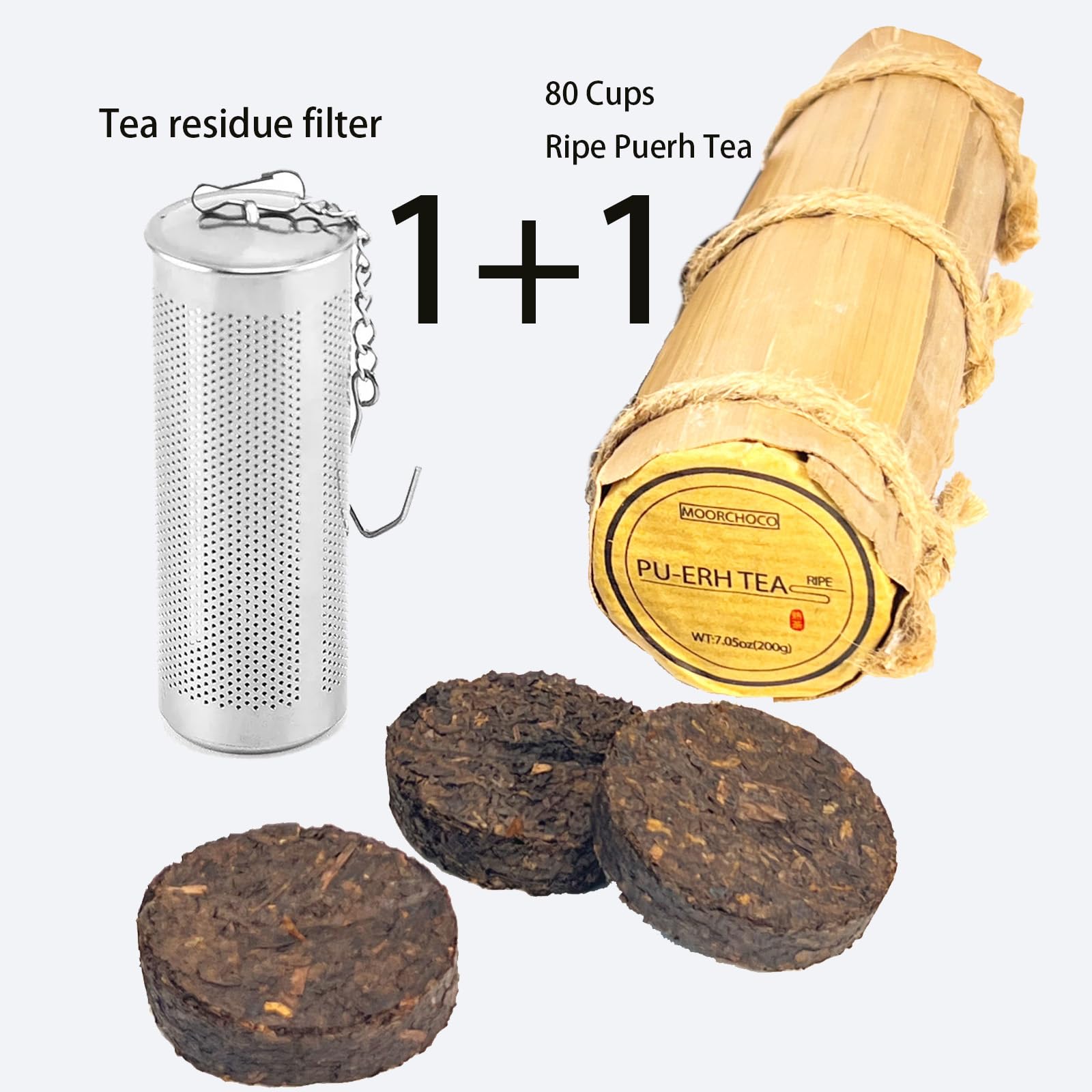 MOORCHOCO open bamboo tube with neatly arranged mini cakes, easy portioning benefit