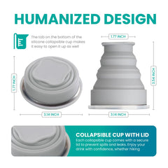 MORALZA collapsible cup expanded in hand showing secure grip and portability