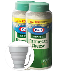MORALZA Kraft grated Parmesan front packaging showing value and convenience