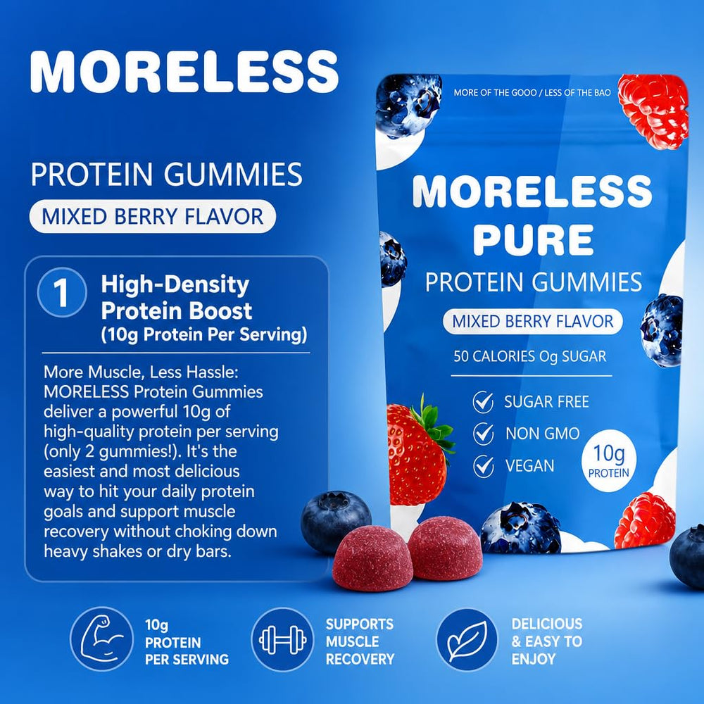 MORELESS open jar of chews illustrating easy grab-and-go convenience