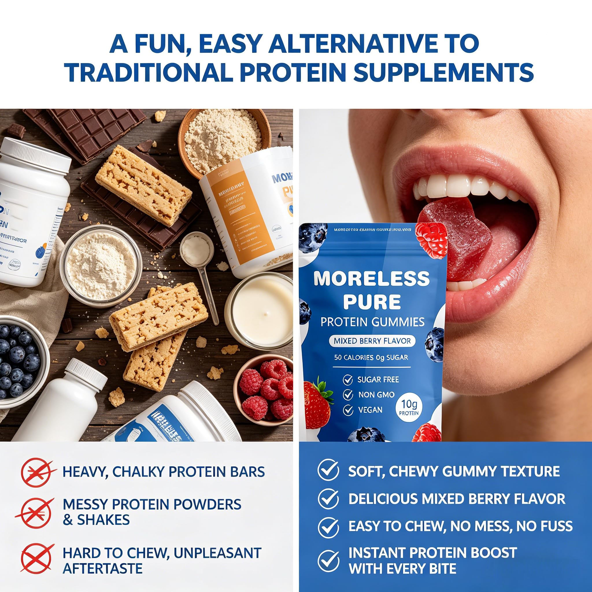 MORELESS chew next to coin showing compact size and easy storage