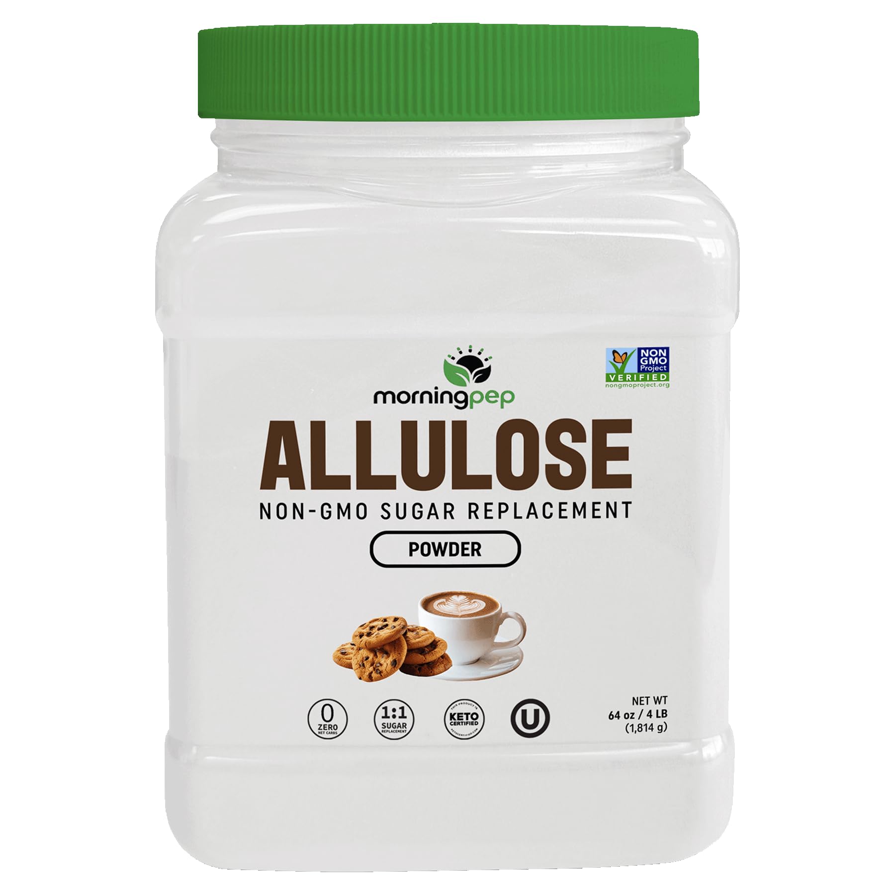 Morning Pep front packaging showing 4 lb bag and clean-label branding benefits