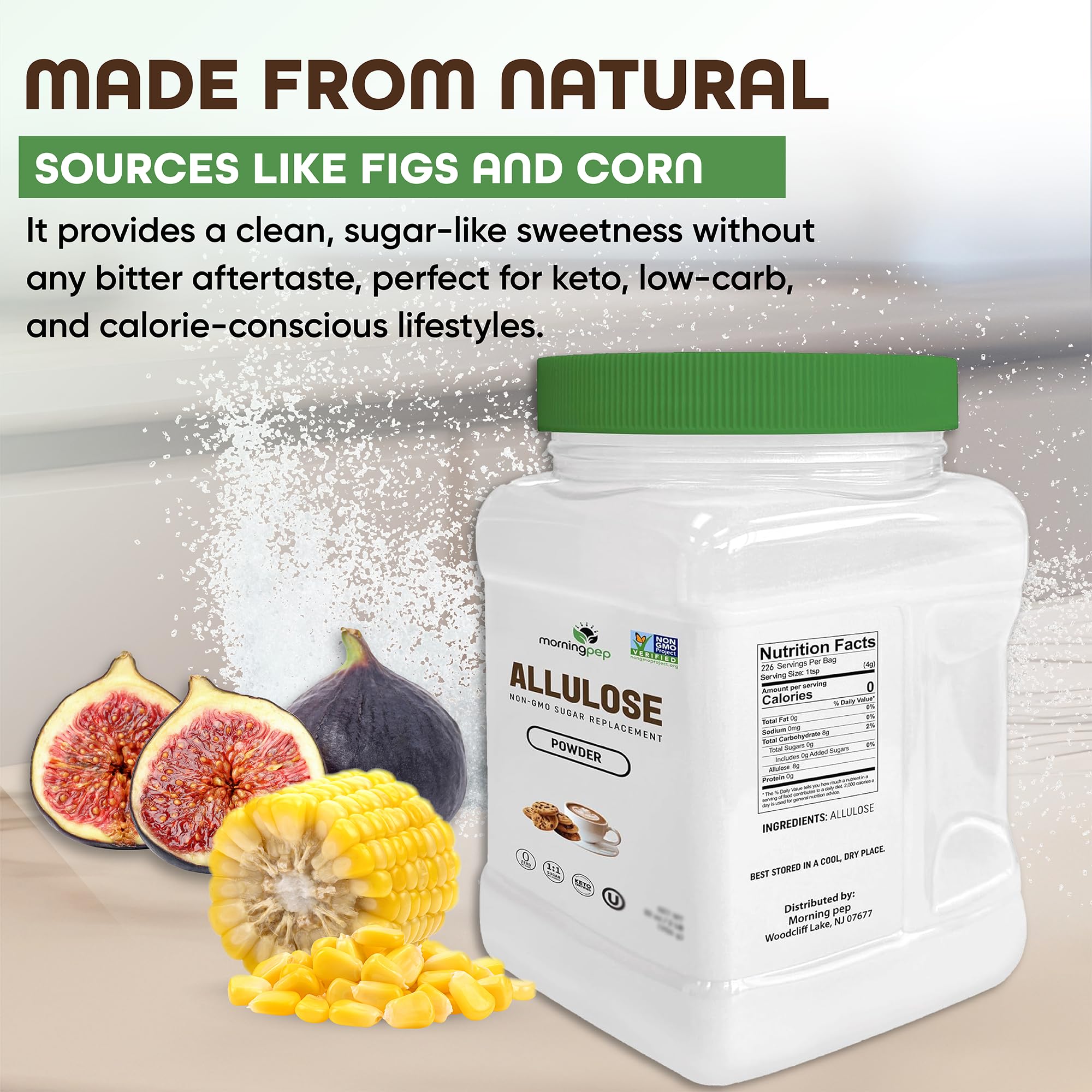 Morning Pep product label with NON-GMO and OU Kosher badges for trust benefit