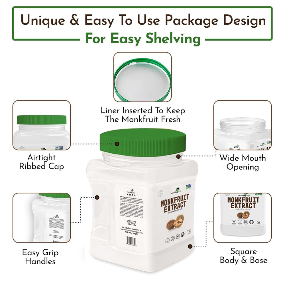 Morning Pep measuring spoon with tiny portion demonstrating high-potency serving control