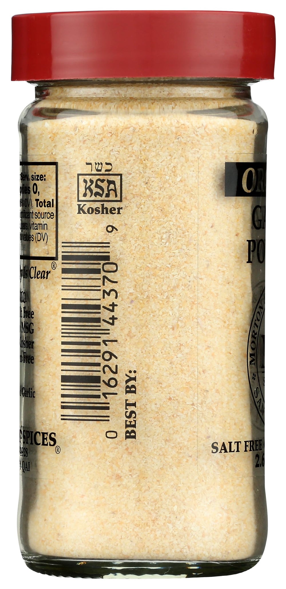 Morton & Bassett garlic powder used as dry rub on steak providing savory boost