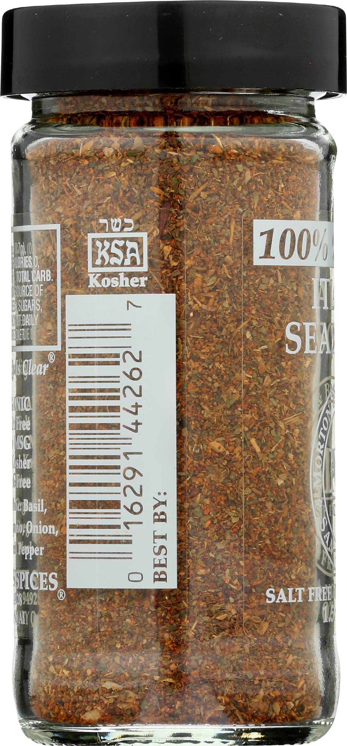Morton & Bassett label close-up highlighting organic certification and ingredient transparency