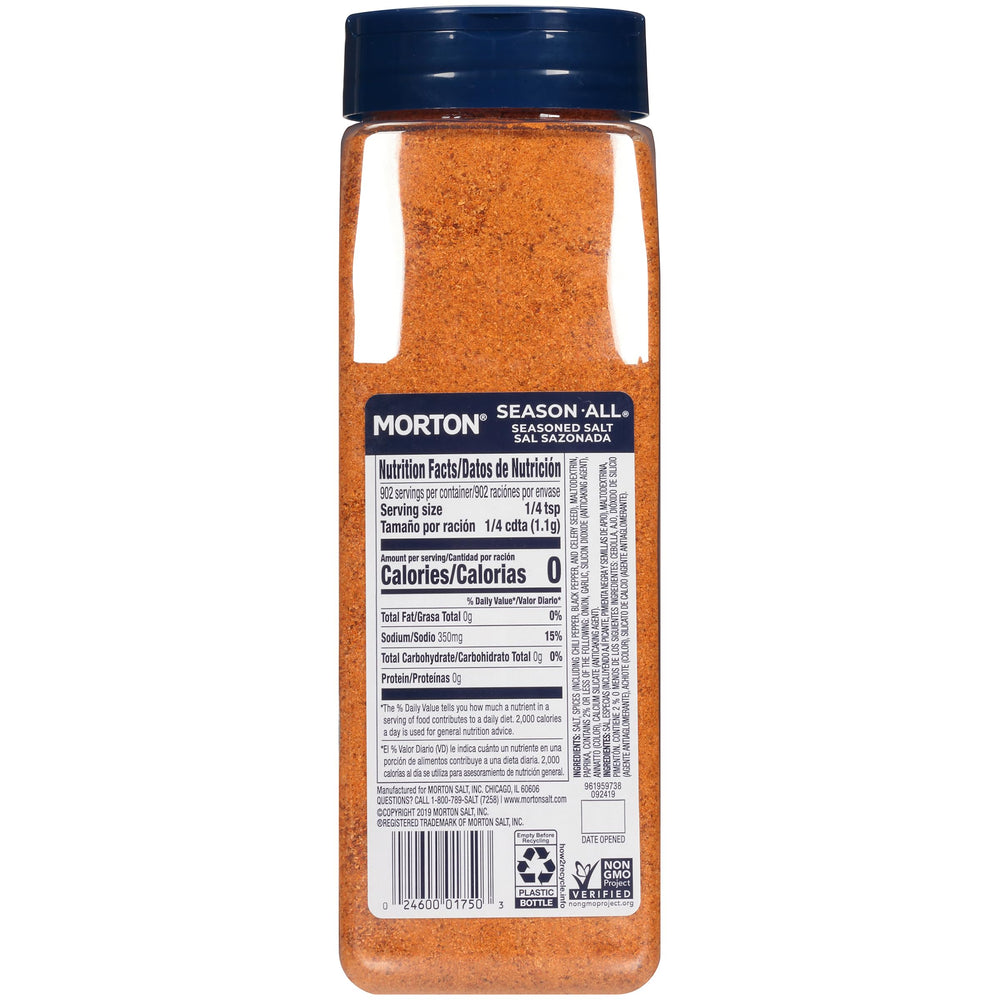 Morton bottle beside a measuring cup showing 35 oz scale advantage