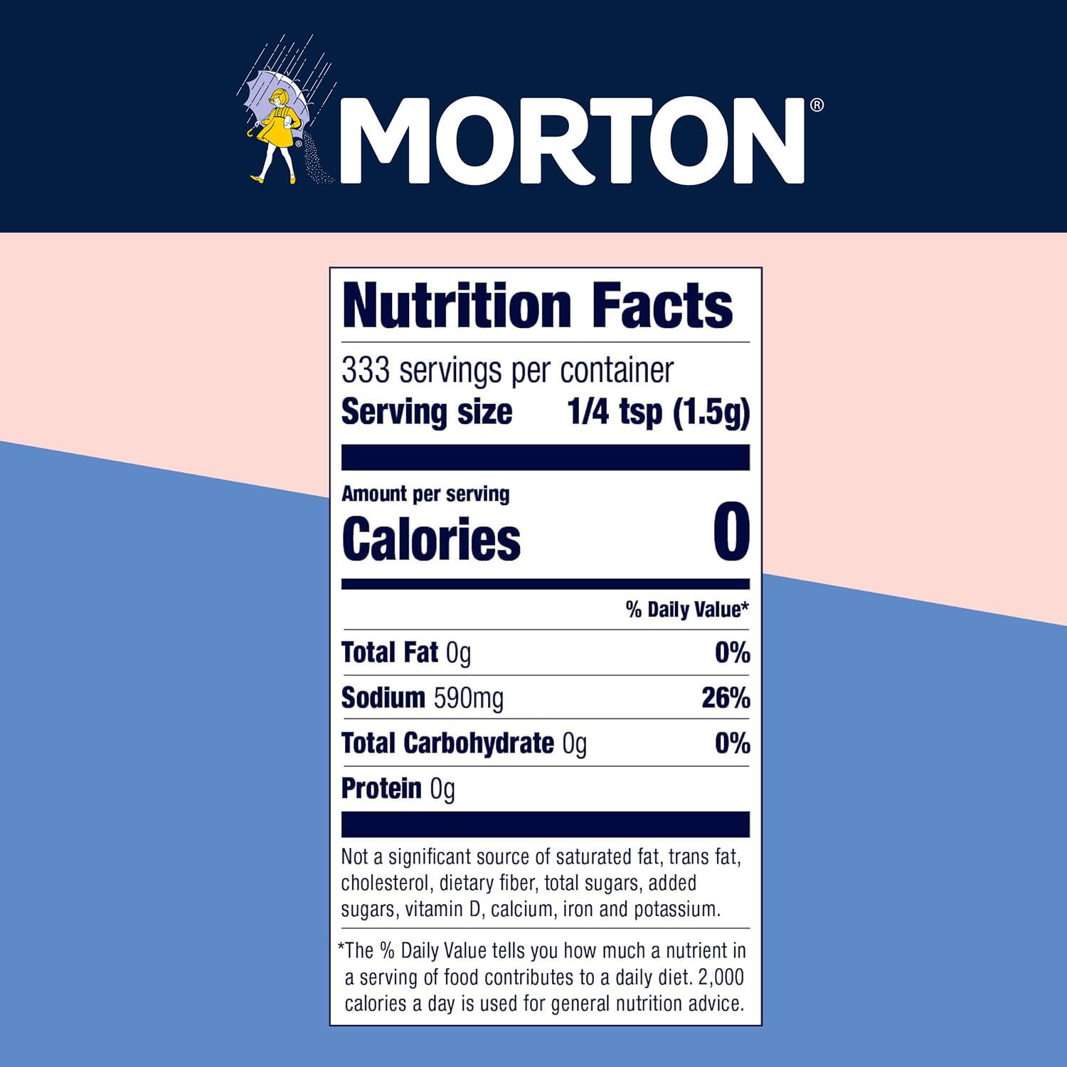 Morton pink salt label details showing sourcing info and brand trust benefit