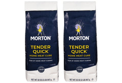 Morton Tenderquick front packaging showing two 2 lb bags and clear use benefit