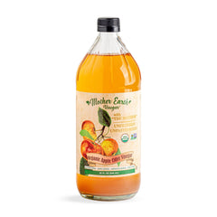 Mother Earth front packaging showing small glass ACV bottle and brand clarity