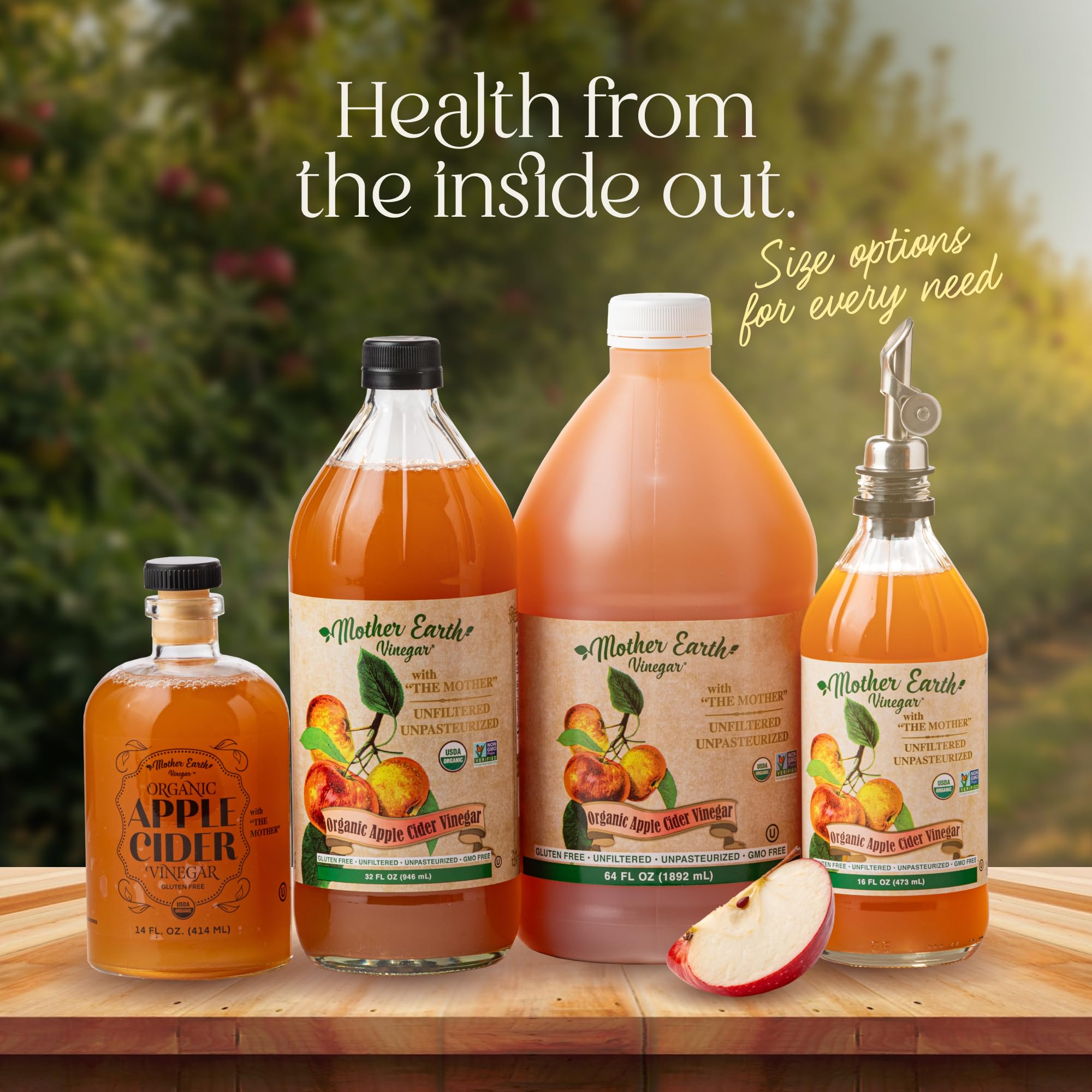 Mother Earth pouring ACV into salad dressing illustrating balanced flavor boost