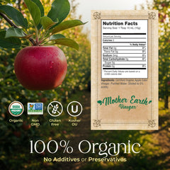 Mother Earth Vinegar cloudy contents showing the Mother for authentic, unfiltered flavor
