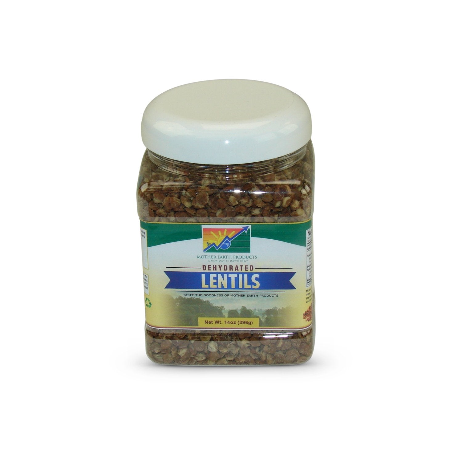 Mother Earth Products quart jar front view showing label and sealed lid, convenient storage