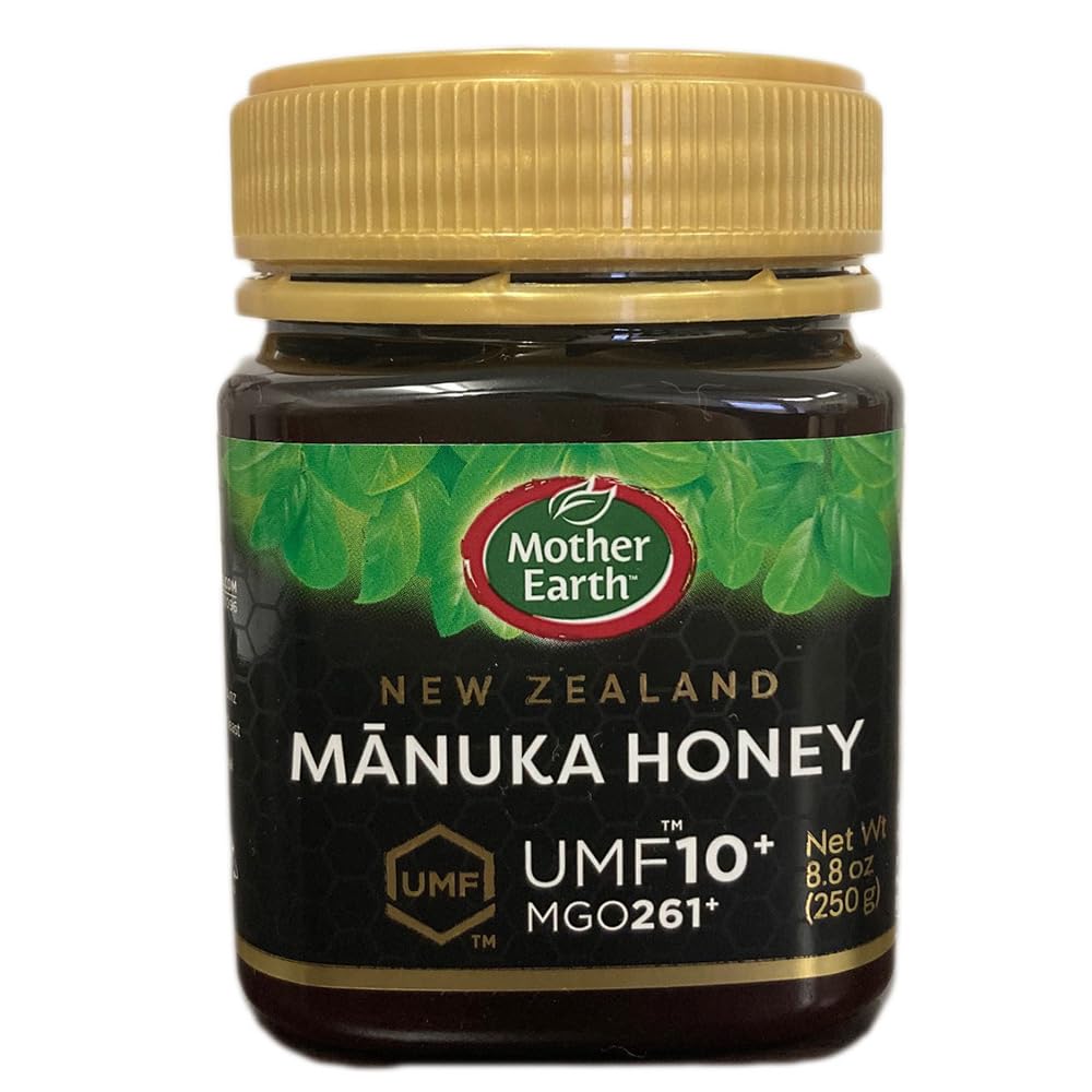 Mother Earth jar front label showing UMF 10+ and clear provenance benefits