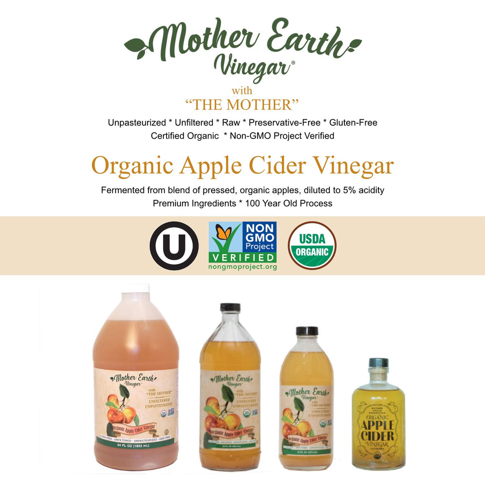 Mother Earth Vinegar bottle with stopper removed showing easy refillability and reuse