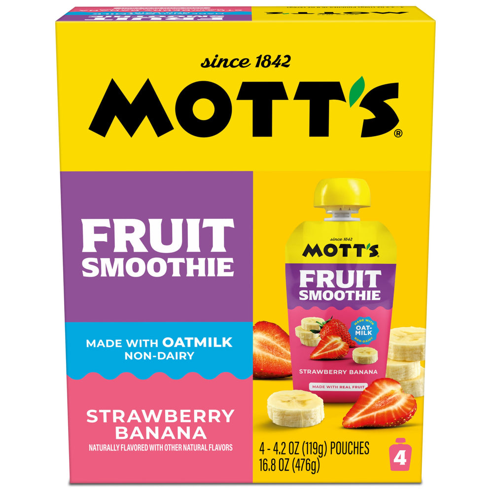 Mott’s smoothie pouring texture close-up showcasing creamy oatmilk texture benefit