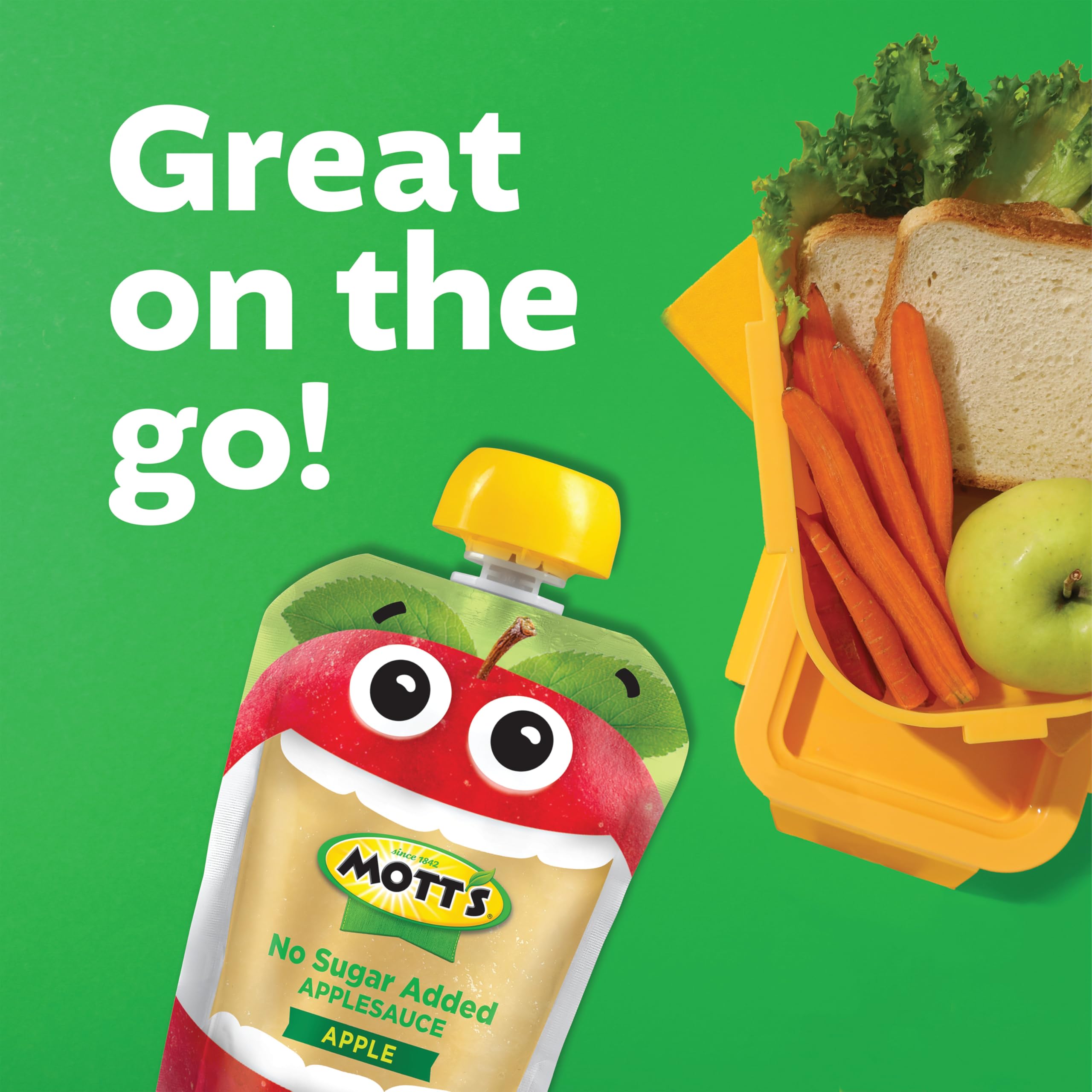 Mott's strawberry pouch in hand demonstrating portable convenience for kids