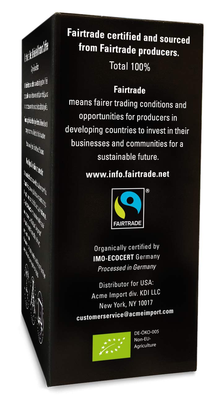 Mount Hagen packaging Fairtrade label visible supporting farmer benefit