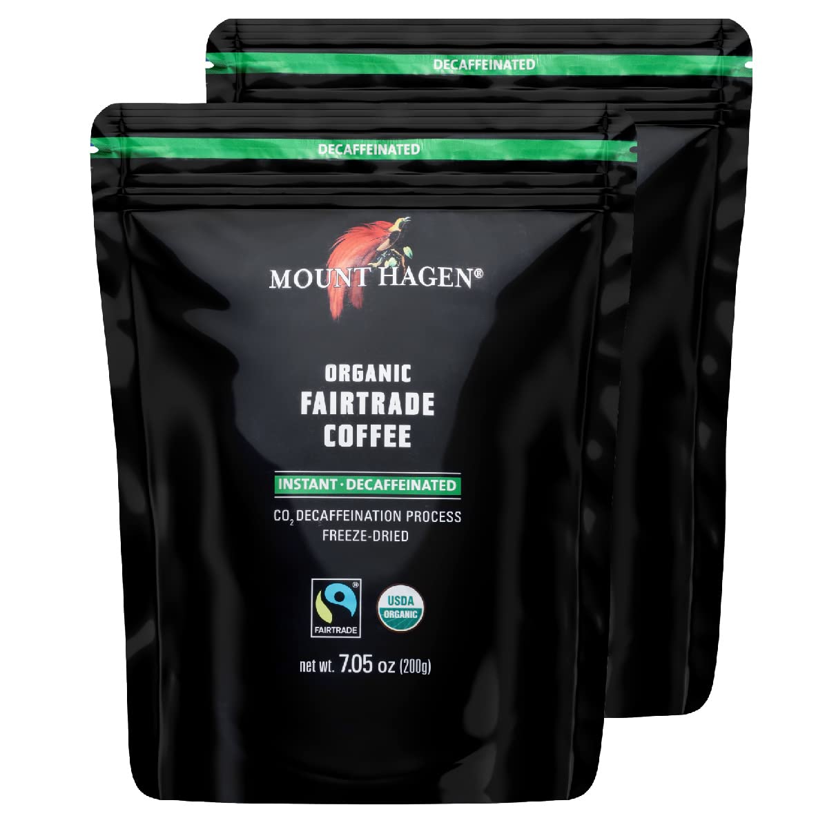 Mount Hagen front packaging showing two resealable pouches and organic label benefit