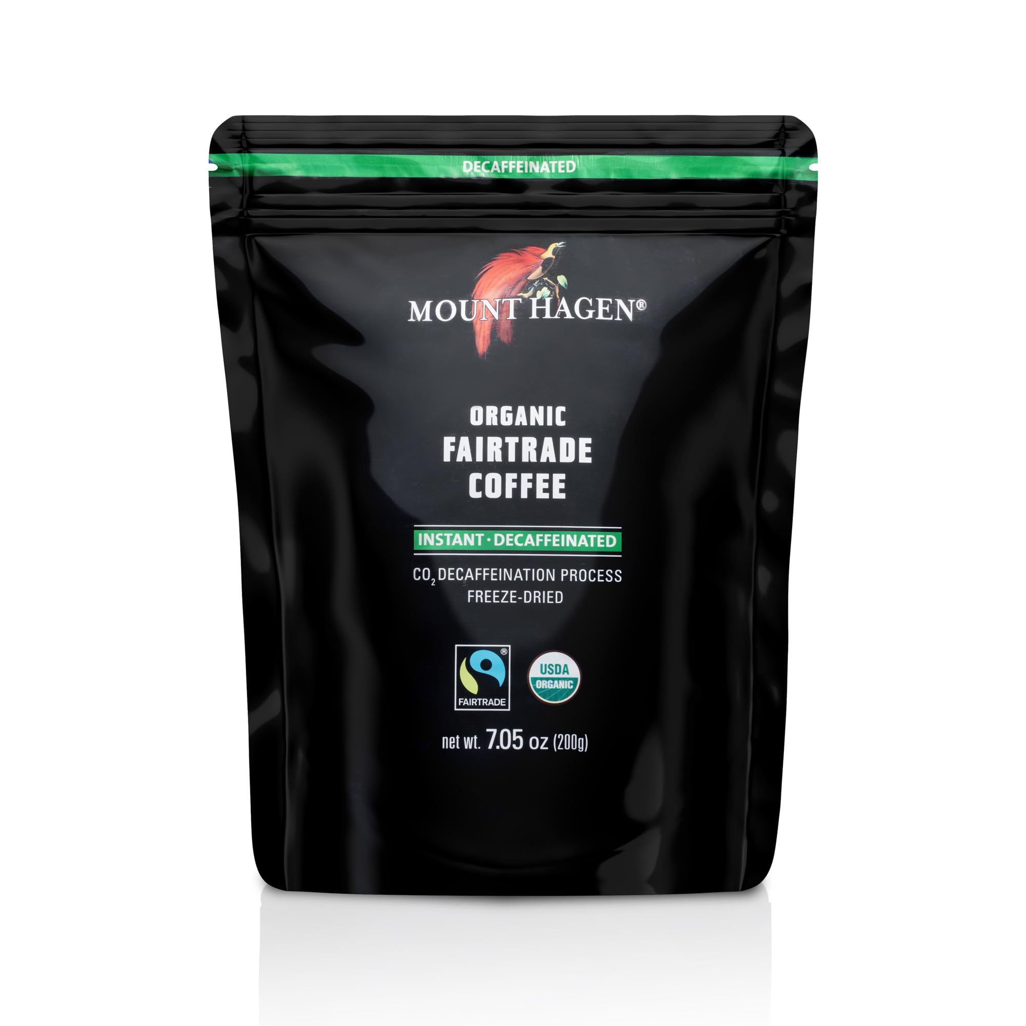Mount Hagen front pouch showing resealable bag and branding, highlighting convenience