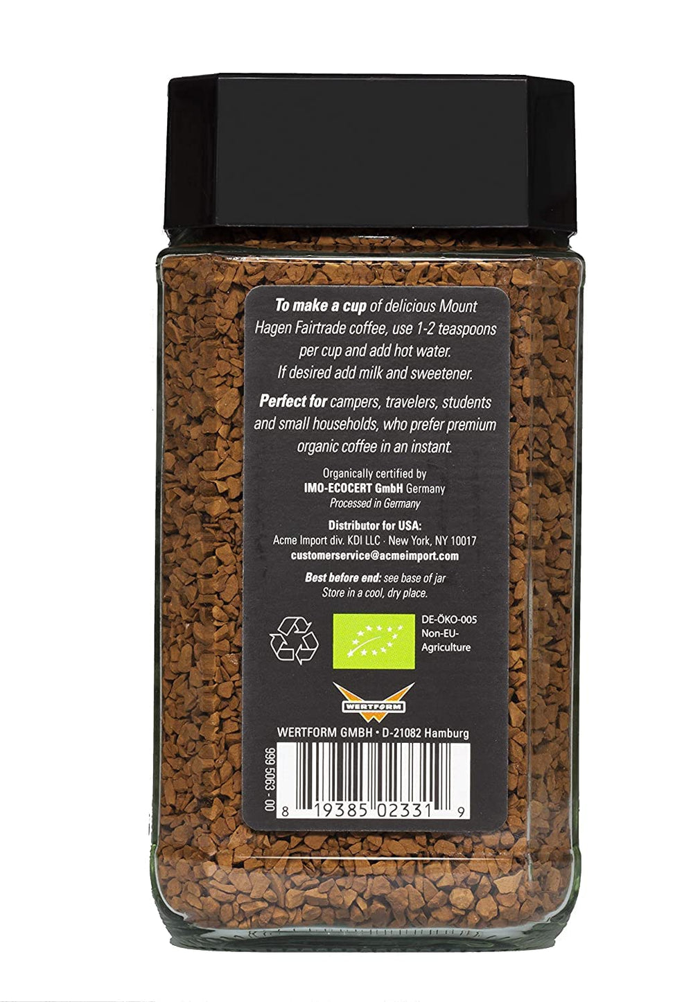 Mount Hagen jar beside a ruler demonstrating compact 3.53oz size and travel convenience