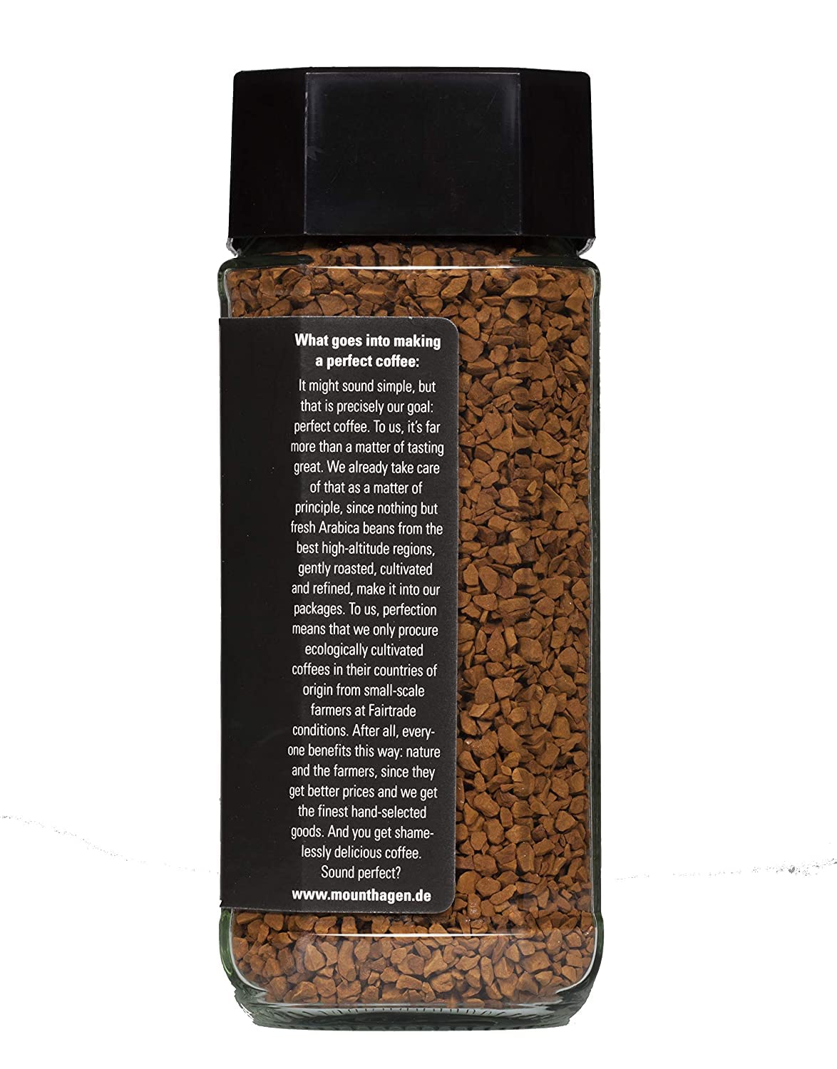 Mount Hagen label and certifications displaying Fairtrade and USDA Organic trustworthiness