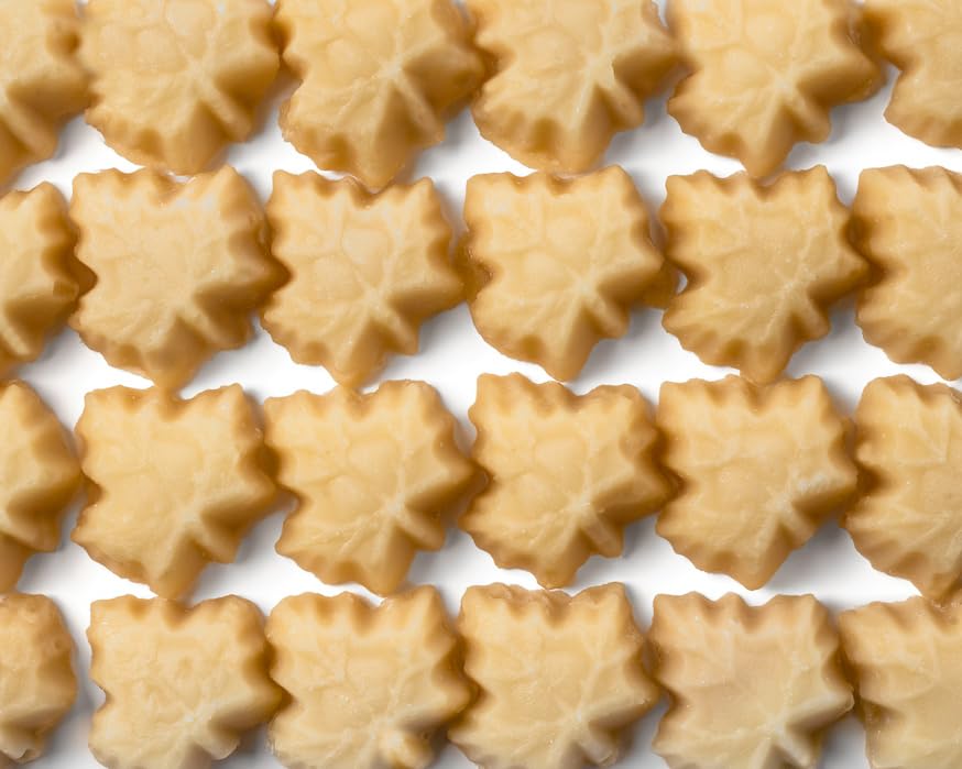 Close-up of Mount Mansfield Maple candy texture and crystal coat highlighting soft, melt-in-mouth sweetness