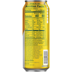 Mountain Dew Kickstart close-up of liquid color and carbonation, emphasizes refreshing taste