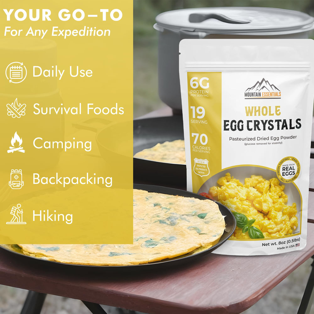 MOUNTAIN ESSENTIALS baked cake made with egg powder for reliable results