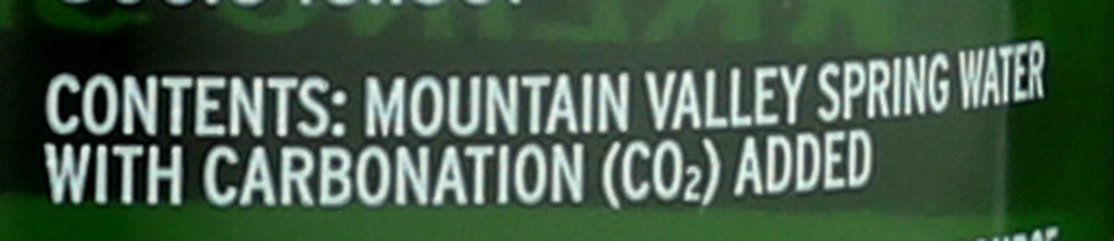 The Mountain Valley poured glass displaying sparkling lime water for chilled enjoyment