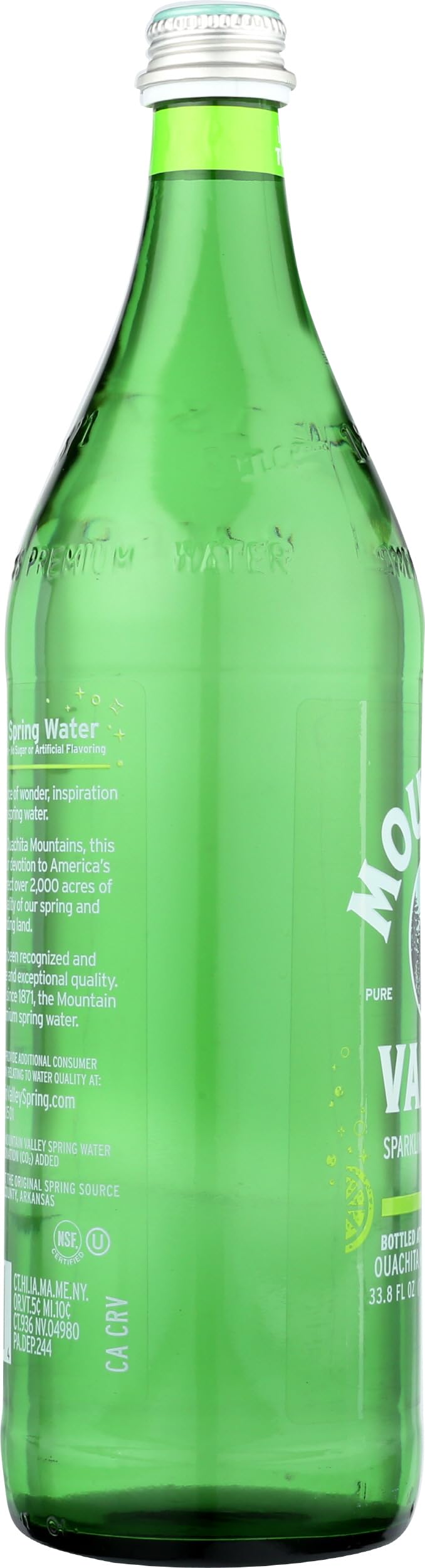 The Mountain Valley bottle with lime slice demonstrating citrus pairing and flavor lift