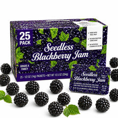 Movelo front view of 25-count jam cups showing convenient packaging and portion control