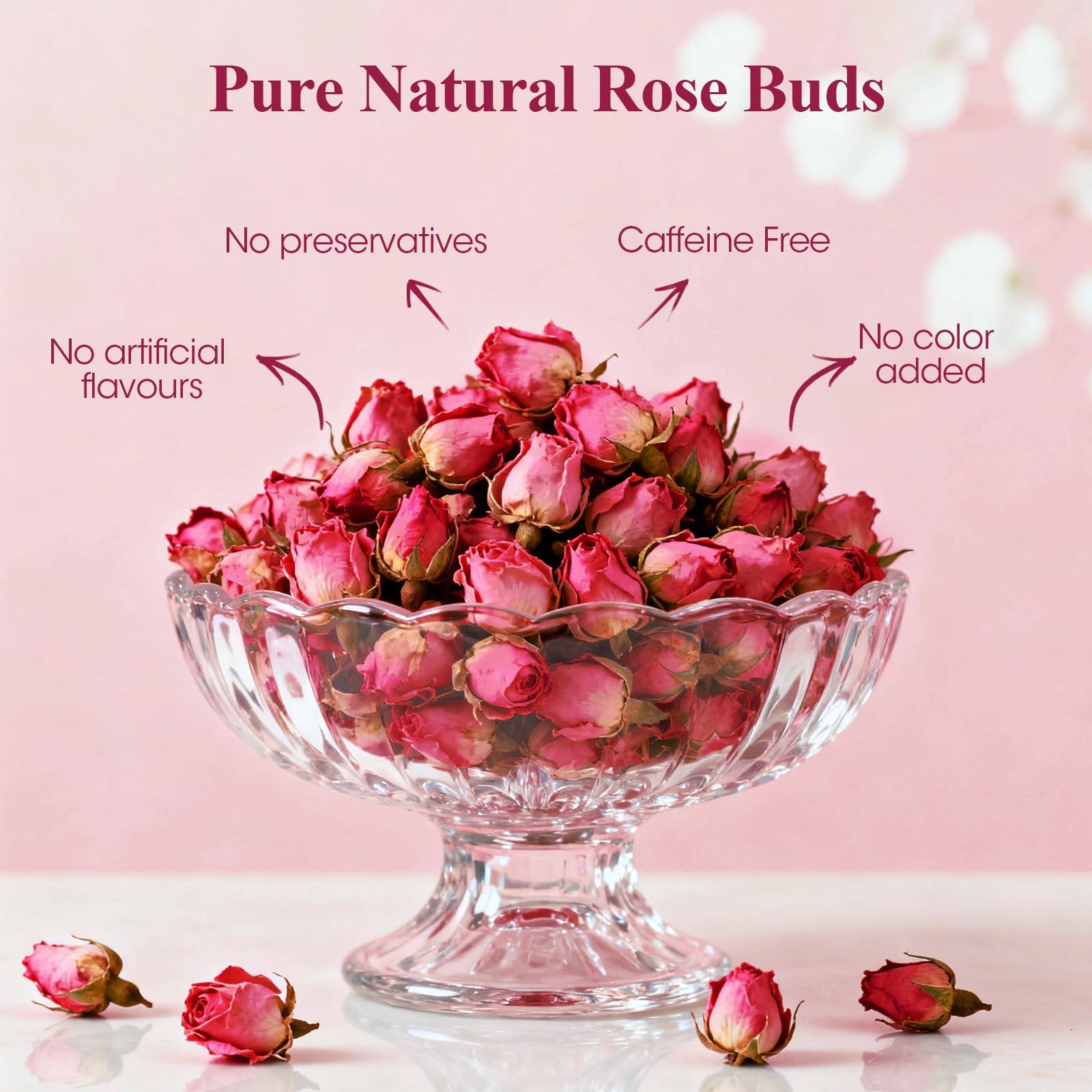 MQUPIN steeped rosebud tea in glass cup showcasing clear infusion and aroma