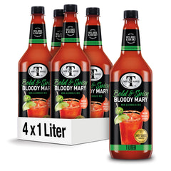 Mr & Mrs T front packaging showing bold spicy flavors and 1 L bottle — easy mixing