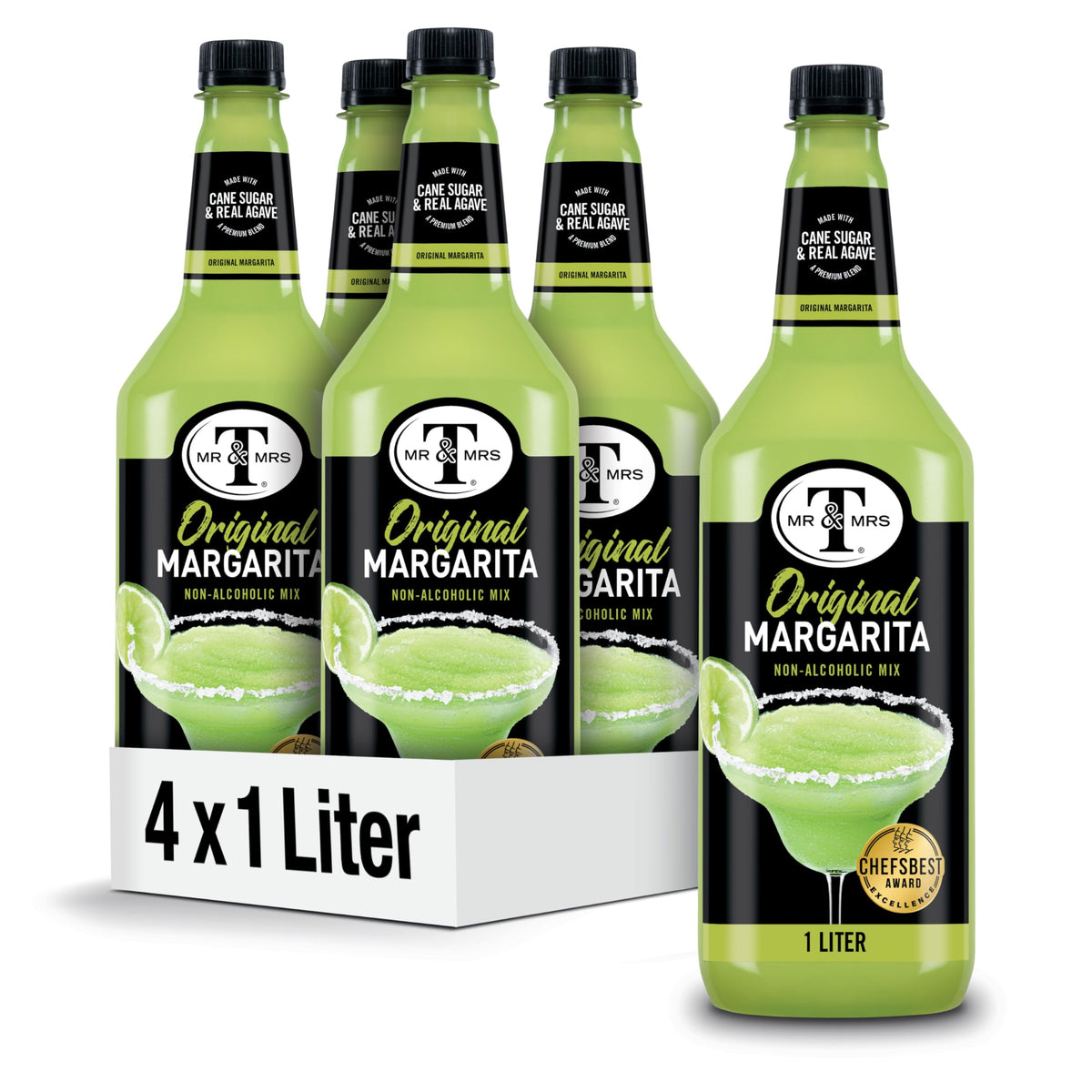 Mr & Mrs T front packaging showing 1 L bottle pack and clear branding for easy selection